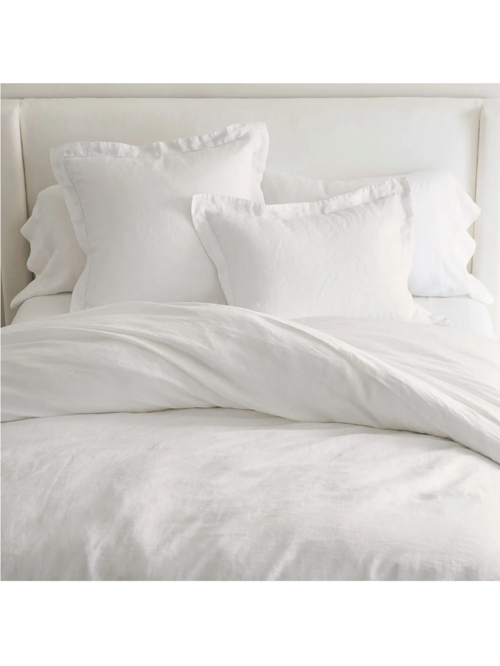 Pottery Barn Belgian Flax Linen Duvet Cover White-NO shams